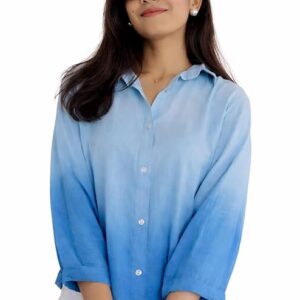 Women’s Korean Style 3/4 Sleeve Oversized Button Down