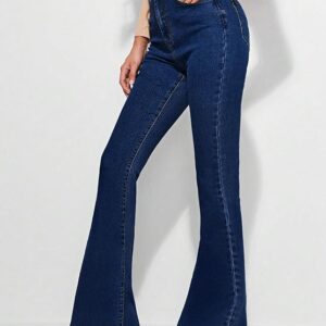 KOTTY Women’s High Waist Flared Fit Stretchable Denim Jeans for Casual
