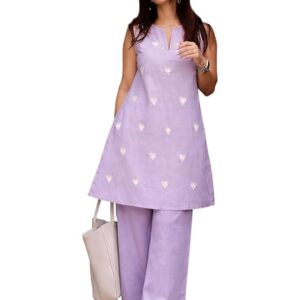 ANNI Designer Kurta Set for Women Cotton Blend Embroidered