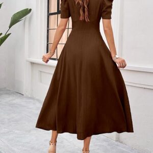 Shasmi Girl’s & Women’s Solid Color V-Neck A-Line Maxi Dress for Women